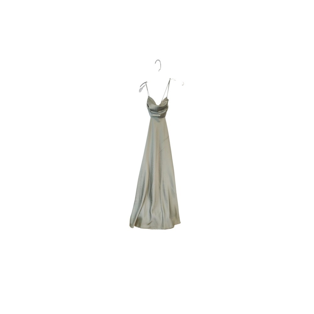 Hello Molly NWT Sage Green Maxi Dress Sleeveless Open Back Party Cocktail Size S